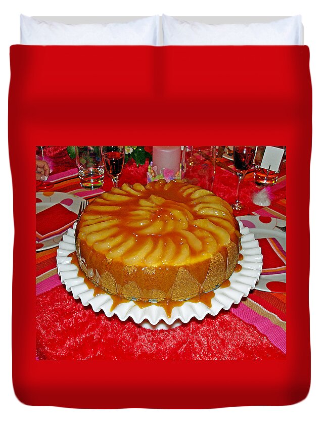 Caramel Apple Cheesecake Duvet Cover featuring the photograph Caramel Apple Cheesecake Valentine by Robert Meyers-Lussier