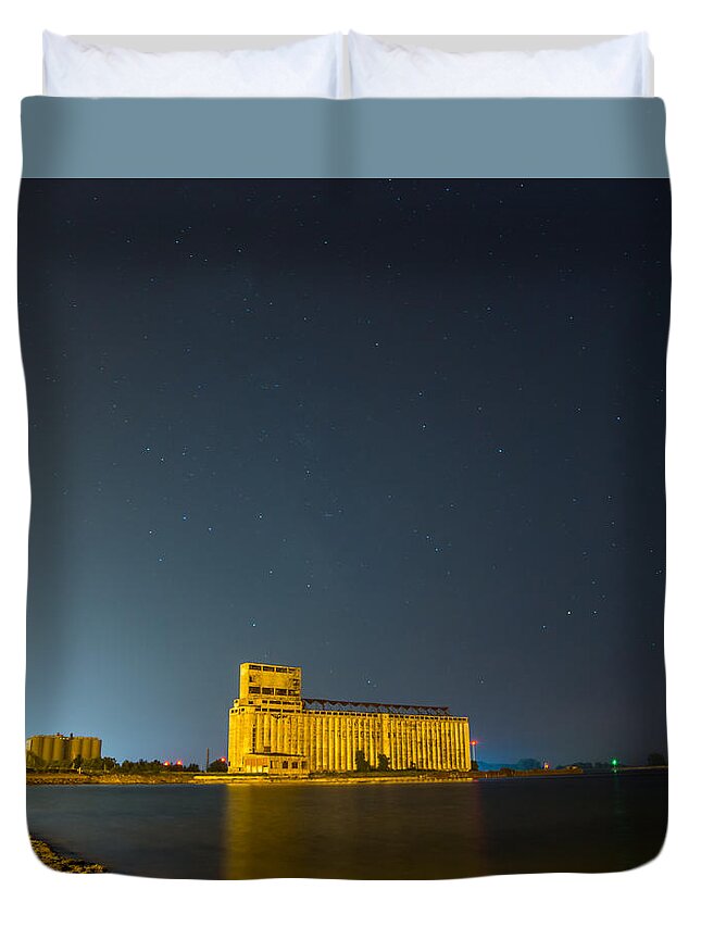 Lake Duvet Cover featuring the photograph Cargill Pool Reflections by Chris Bordeleau