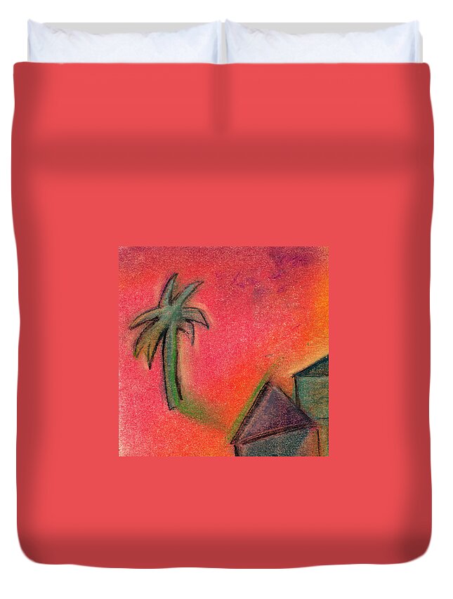 Island Duvet Cover featuring the pastel Island Life by Valerie Reeves