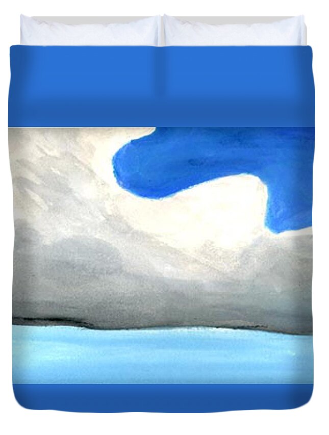 Cloudscape Duvet Cover featuring the painting Caribbean Trade Winds by Dick Sauer