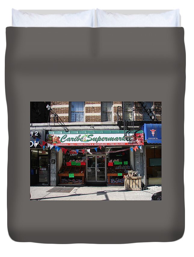 Bodega Duvet Cover featuring the photograph Caribe Supermarket by Cole Thompson