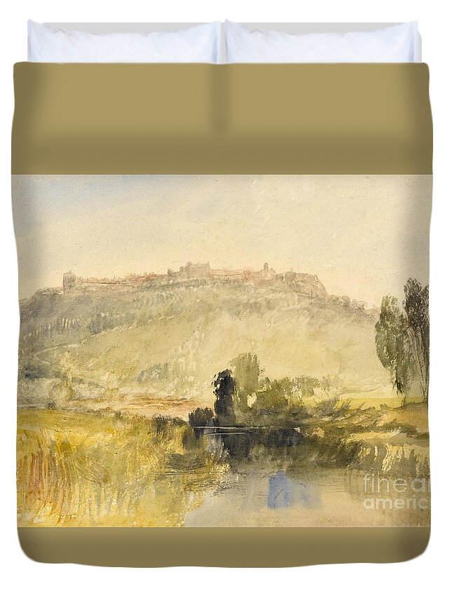 Turner Duvet Cover featuring the painting Carisbrooke Castle by Joseph Mallord William Turner