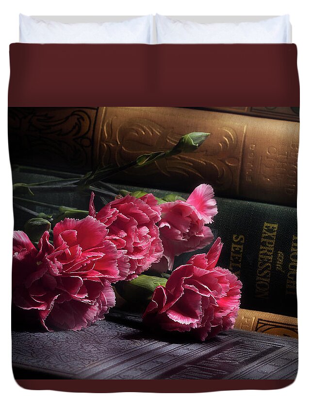 Carnations Duvet Cover featuring the photograph Carnation Series 1 by Mike Eingle