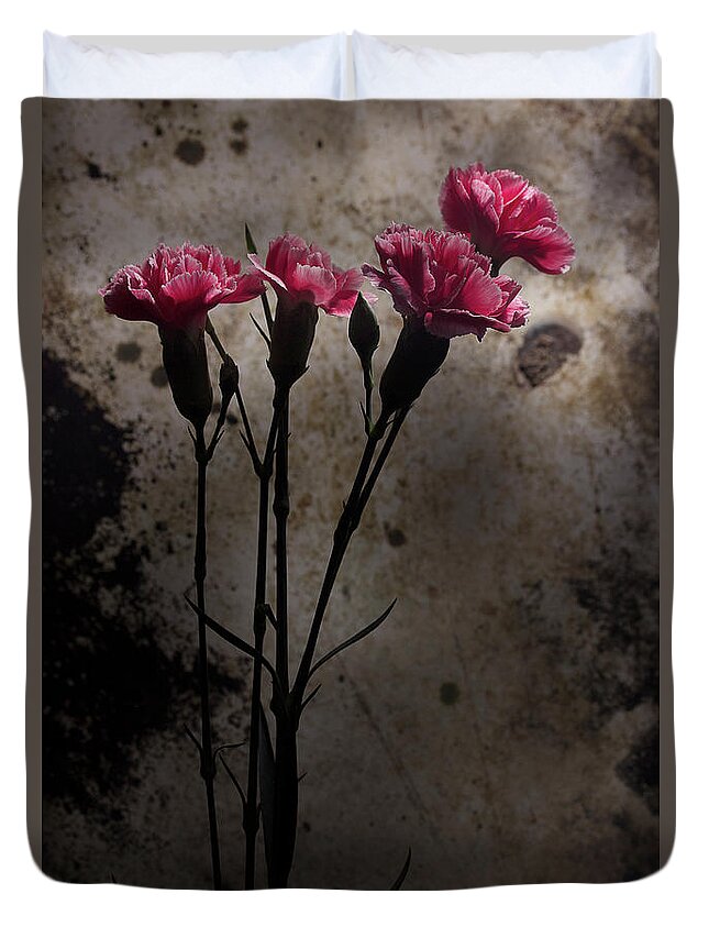 Carnations Duvet Cover featuring the photograph Carnation Series 3 by Mike Eingle