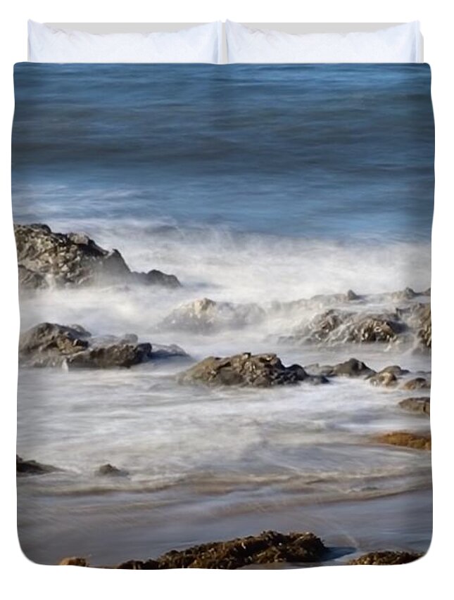 Beach Duvet Cover featuring the photograph Carpinteria Beach, CA by Doris Aguirre