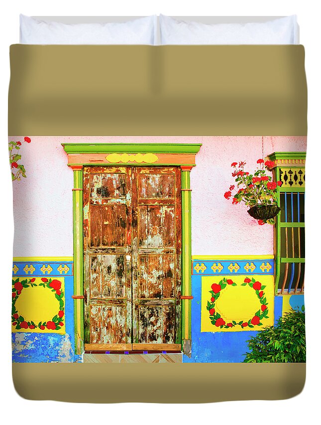 Colorful House Duvet Cover featuring the photograph Casa Vistoso by Dominic Piperata