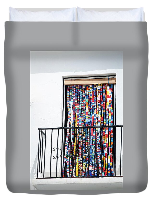 Andalucia Duvet Cover featuring the photograph Cascade of Colour by Geoff Smith