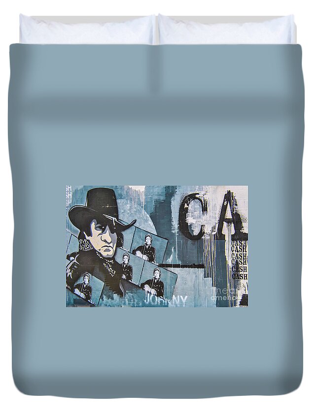 Johnny Cash Duvet Cover featuring the photograph Cash by Pamela Williams