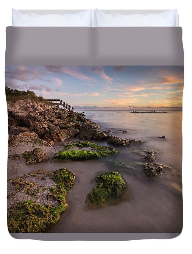 Florida Duvet Cover featuring the photograph Caspersen Beach Sunset 2 by Paul Schultz