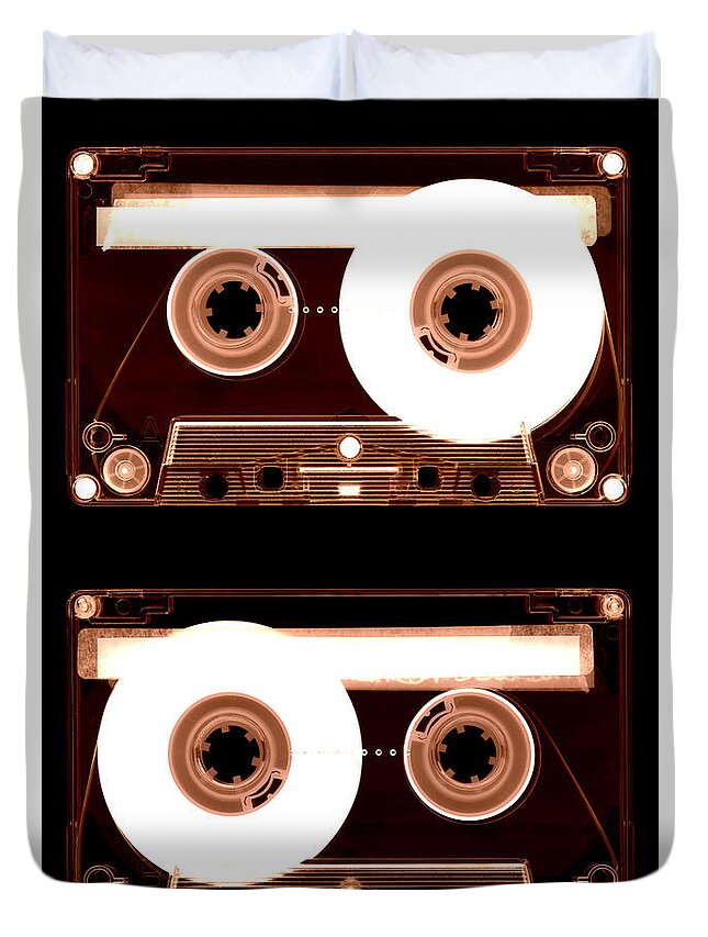 Tape Duvet Cover featuring the photograph Cassette Tapes by Clayton Bastiani