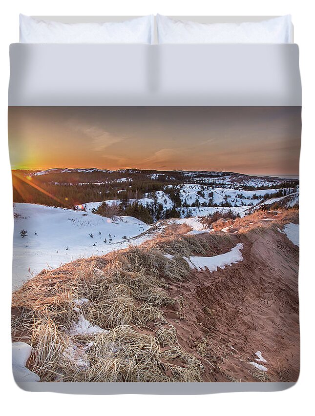 Sand Duvet Cover featuring the photograph Castle in the Sky by Lee and Michael Beek