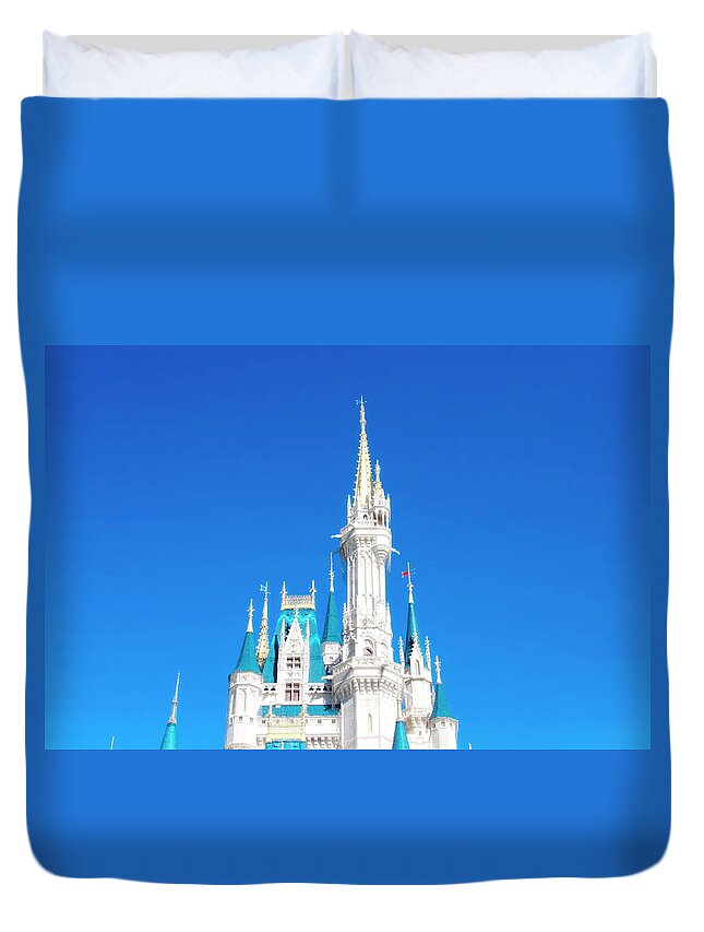 Magic Kingdom Duvet Cover featuring the photograph Castle in the Sky by Mark Andrew Thomas