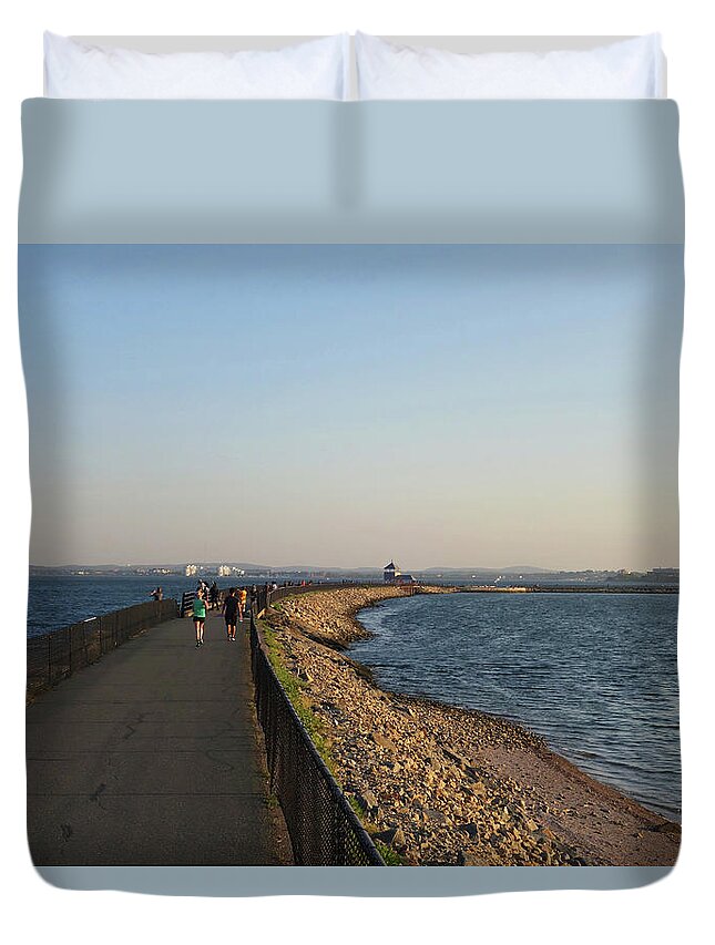 Castle Duvet Cover featuring the photograph Castle Island Loop Trail Boston MA by Toby McGuire
