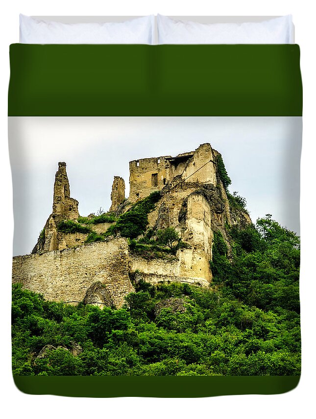 Austria Duvet Cover featuring the photograph Castle Ruin Duernstein by Wolfgang Stocker