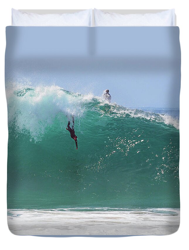 Big Surf Duvet Cover featuring the photograph Catch Me by Joe Schofield