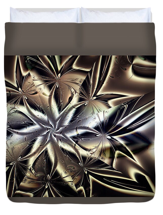Abstract Duvet Cover featuring the digital art Catching Some Rays by Jim Pavelle