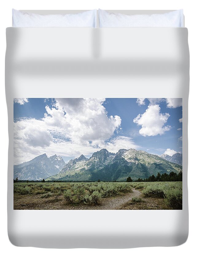 Grand Tetons Duvet Cover featuring the photograph Cathedral Group No.1 by Margaret Pitcher