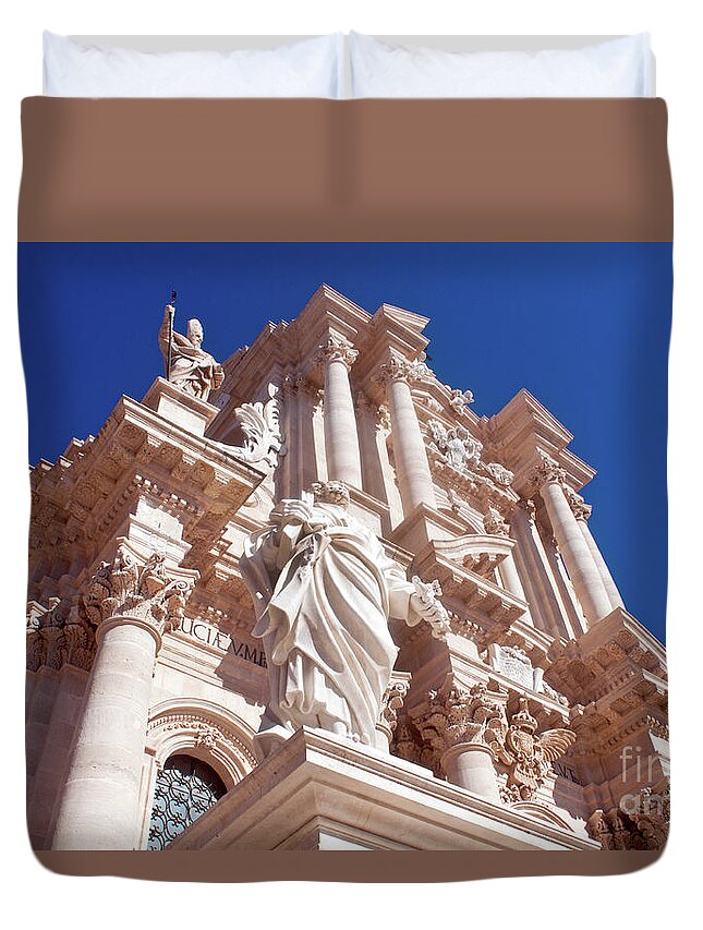 Cathedral Of Siracusa Duvet Cover featuring the photograph Cathedral of SIRACUSA by Silva Wischeropp