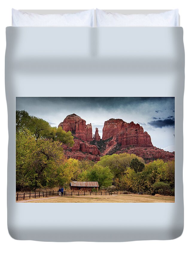 Cathedral Rock Duvet Cover featuring the photograph Cathedral Rock Overview by Paul LeSage