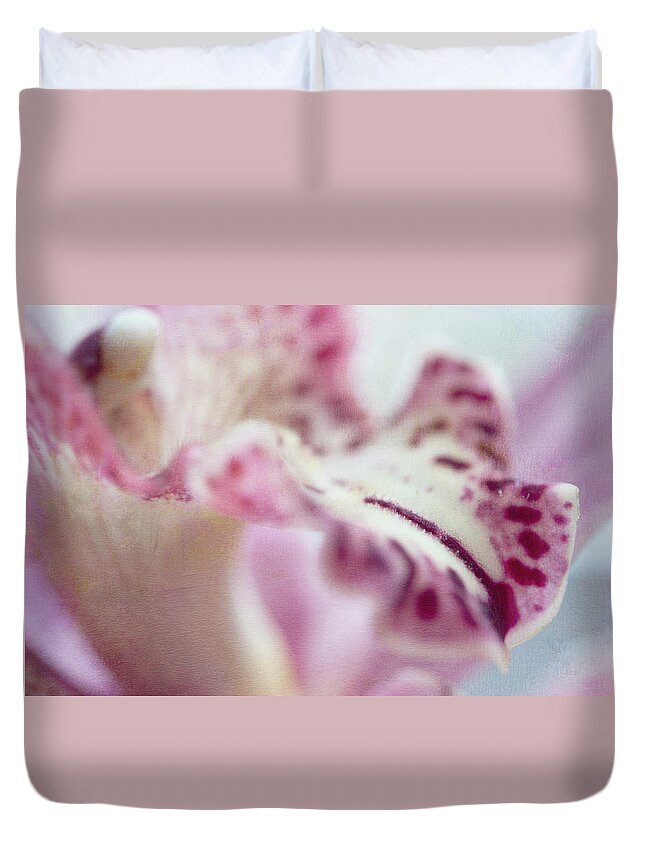 Jenny Rainbow Fine Art Photography Duvet Cover featuring the photograph Cattleya Orchid Abstract 4 by Jenny Rainbow