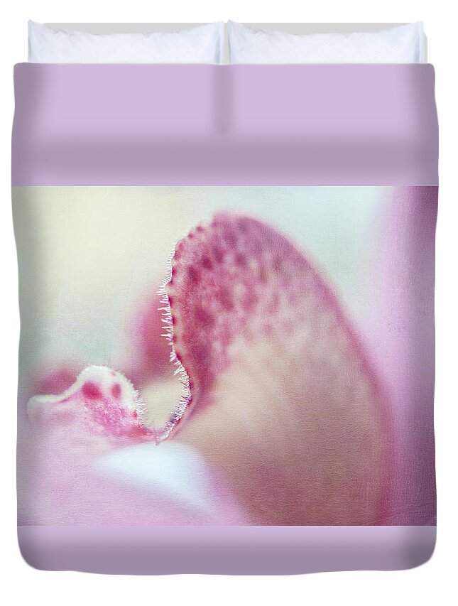 Jenny Rainbow Fine Art Photography Duvet Cover featuring the photograph Cattleya Orchid Abstract by Jenny Rainbow