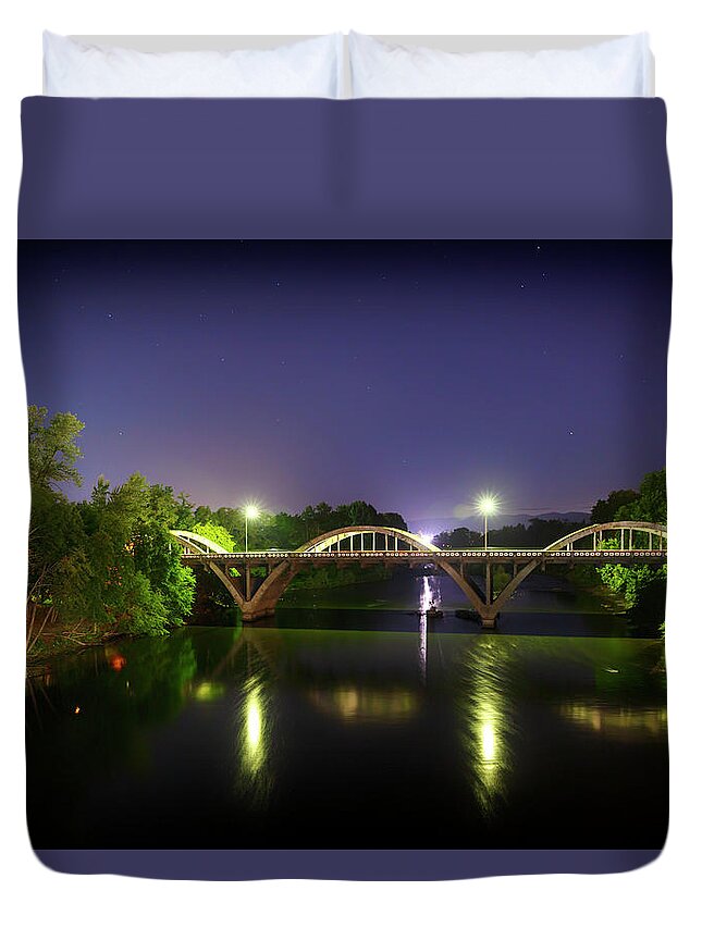 Water Duvet Cover featuring the photograph Caveman Bridge by Cat Connor