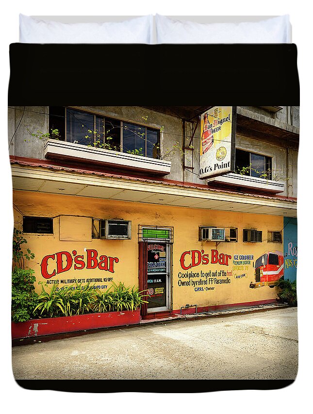 Landscape Duvet Cover featuring the photograph Cd's Bar by Michael Scott