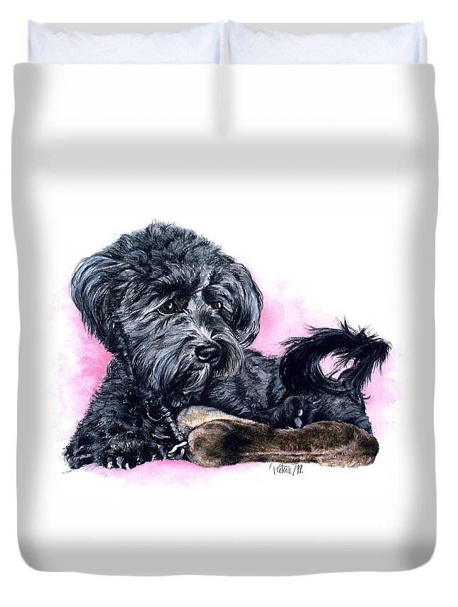 Brave Dog Duvet Cover featuring the painting Ceile's Hero by Patrice Clarkson