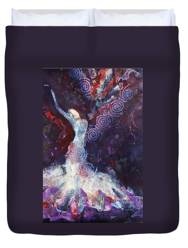 Dancer Duvet Cover featuring the mixed media Celebrate by Janice Nabors Raiteri