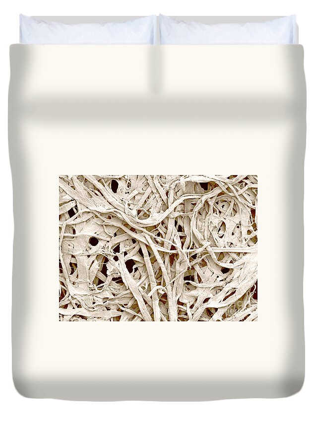 Cellulose Duvet Cover featuring the photograph Cellulose Fibers In A Paper Towel by Scimat