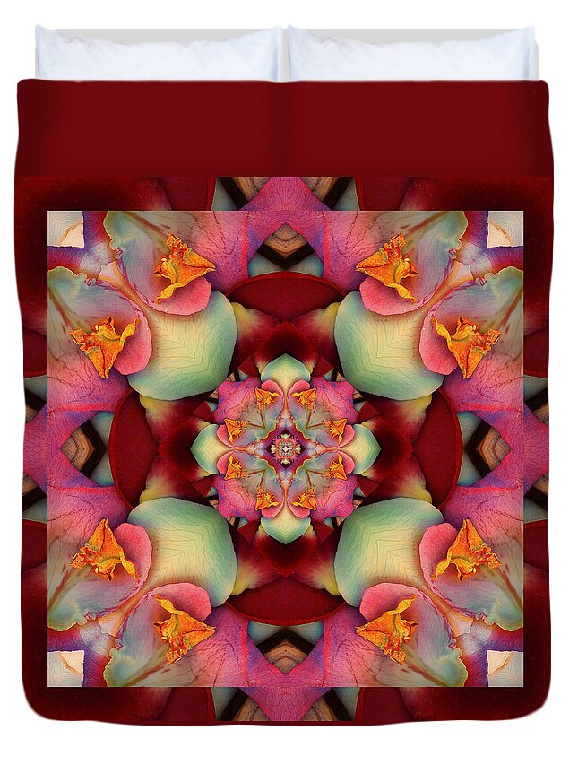 Yoga Art Duvet Cover featuring the photograph CenterPeace by Bell And Todd