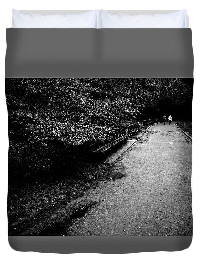 Central Park Duvet Cover featuring the photograph Central Park Path 6 by M G Whittingham
