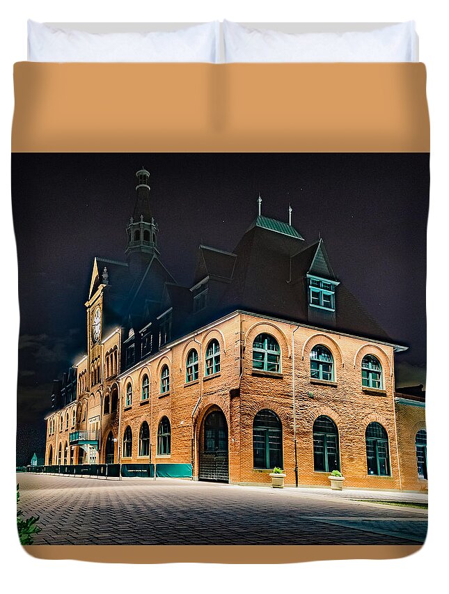 Building Duvet Cover featuring the photograph Central Railroad of New Jersey Terminal by SAURAVphoto Online Store