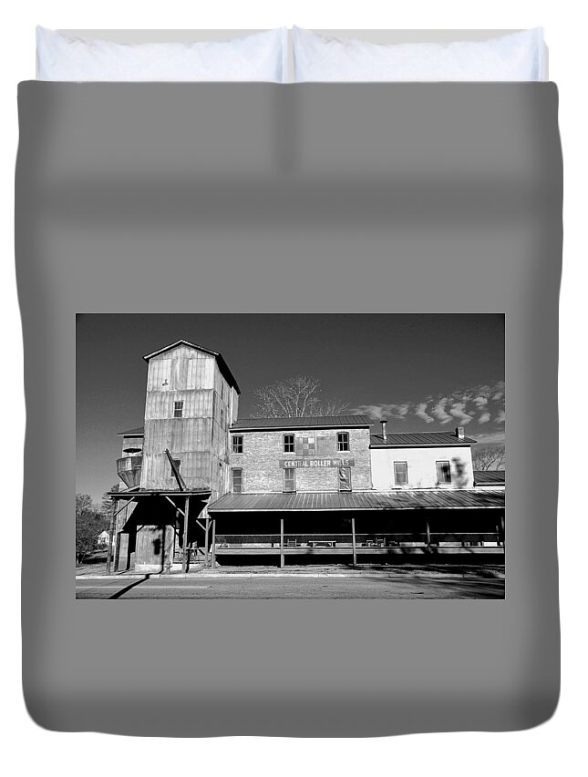  Duvet Cover featuring the photograph Central Roller Mill by Rodney Lee Williams