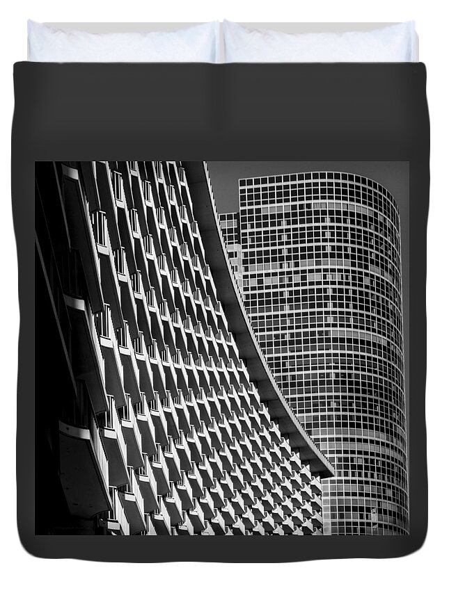 Abstract Achitecture Duvet Cover featuring the photograph Century Plaza Hotel by Denise Dube