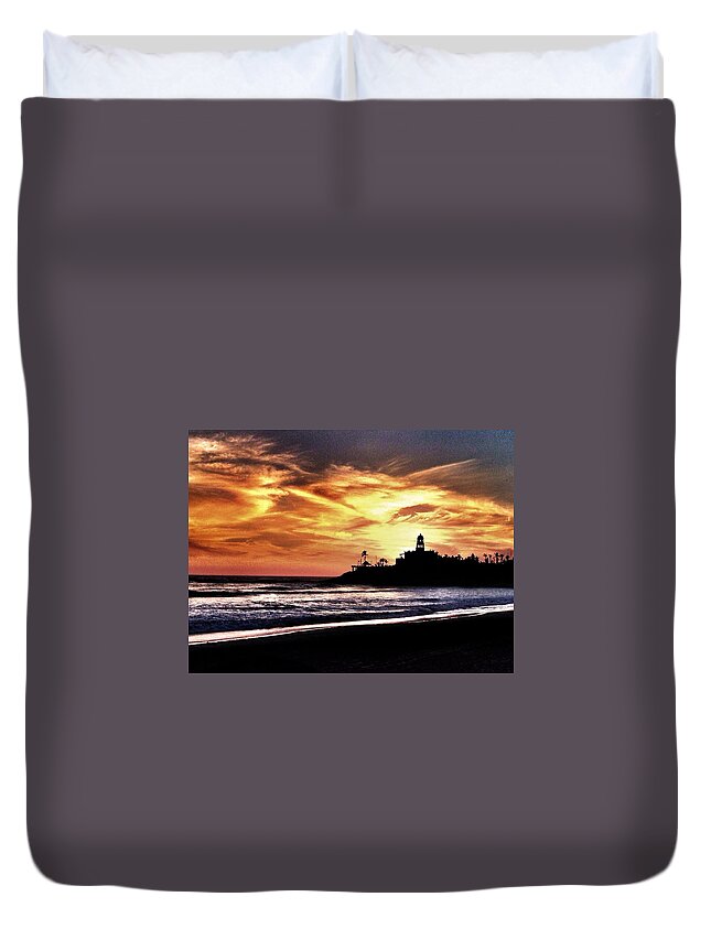 Cerritos Duvet Cover featuring the photograph Cerritos Sunset by Emily Douglass