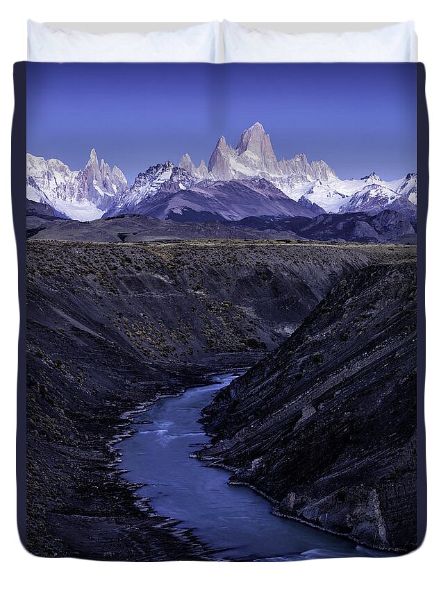 Patagonia Duvet Cover featuring the photograph Cerro Fitz Roy 10 by Timothy Hacker
