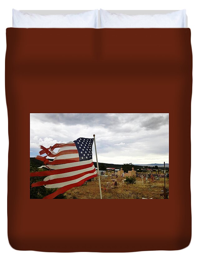 Cemetery Duvet Cover featuring the photograph Cerro, New Mexico by Gia Marie Houck