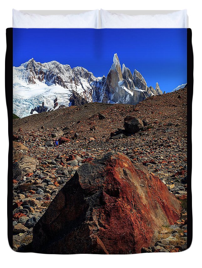  Duvet Cover featuring the photograph Cerro Torre 001 by Bernardo Galmarini