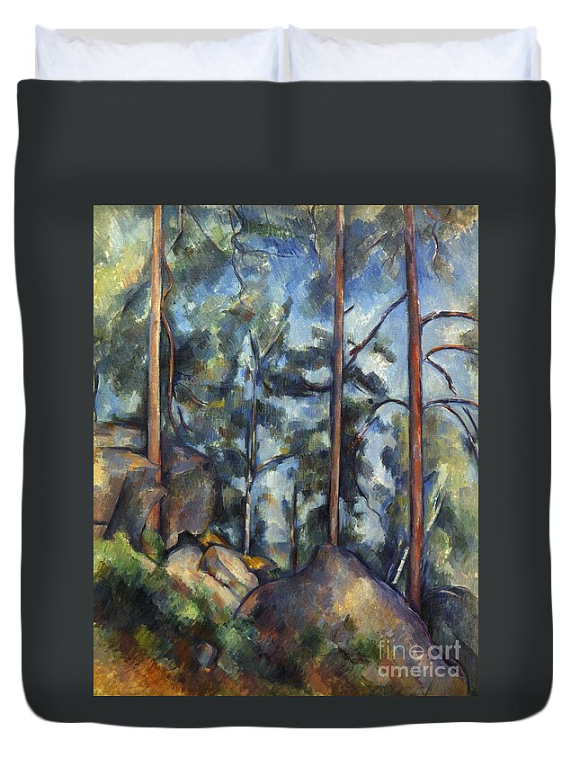 1899 Duvet Cover featuring the photograph Cezanne: Pines, 1896-99 by Granger