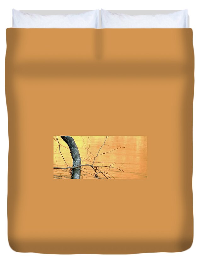 Sycamore Duvet Cover featuring the photograph Chagrin River Gold by Bruce Patrick Smith