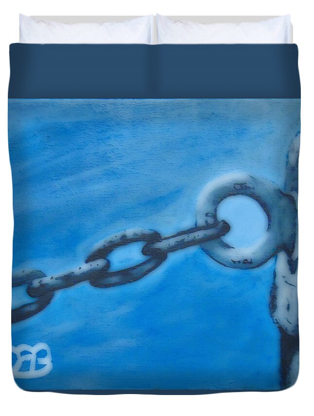 Chain Duvet Cover featuring the digital art Chained 2 by David Bigelow