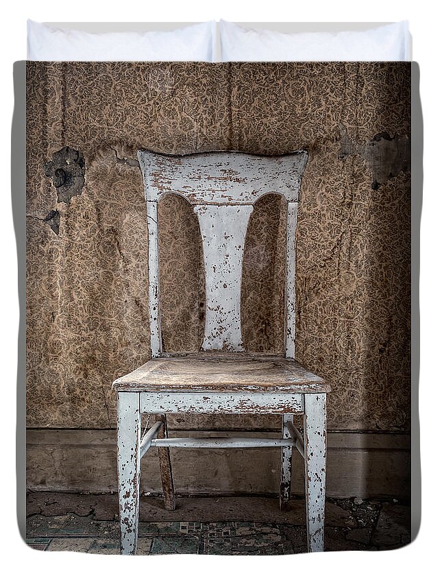 California Duvet Cover featuring the photograph Chair in Abandoned Home in Bodie Ghost Town by Bryan Mullennix