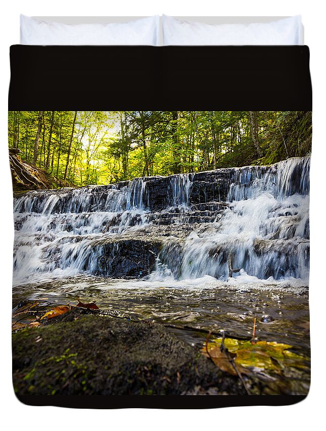 Landscape Duvet Cover featuring the photograph Chapel Falls by Lee and Michael Beek
