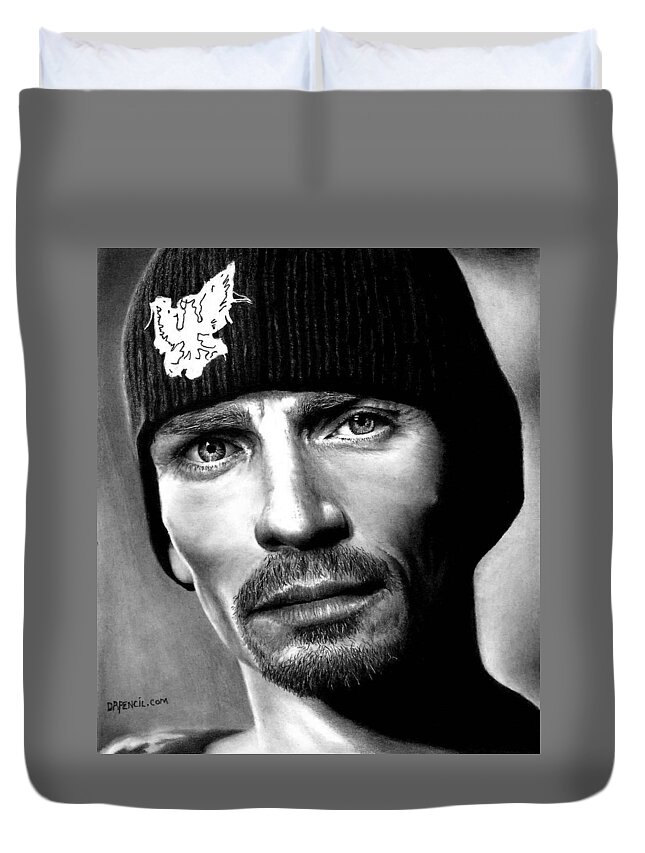 Charles Baker Duvet Cover featuring the drawing Charles Baker as Skinny Pete by Rick Fortson
