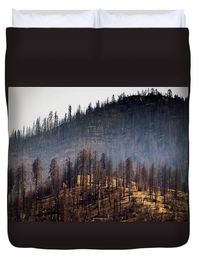 Yosemite Duvet Cover featuring the photograph Charred by Scott Fracasso