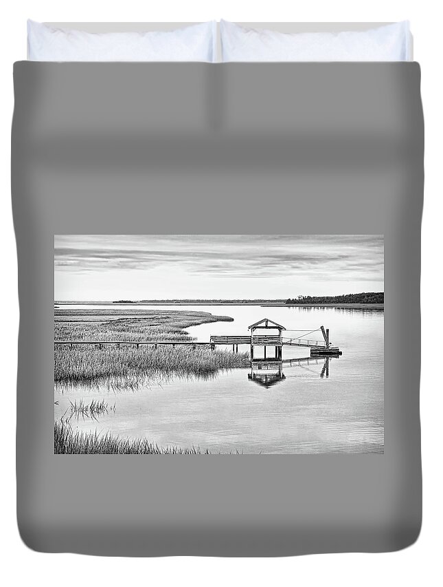 Chechessee Duvet Cover featuring the photograph Chechessee Dock by Scott Hansen