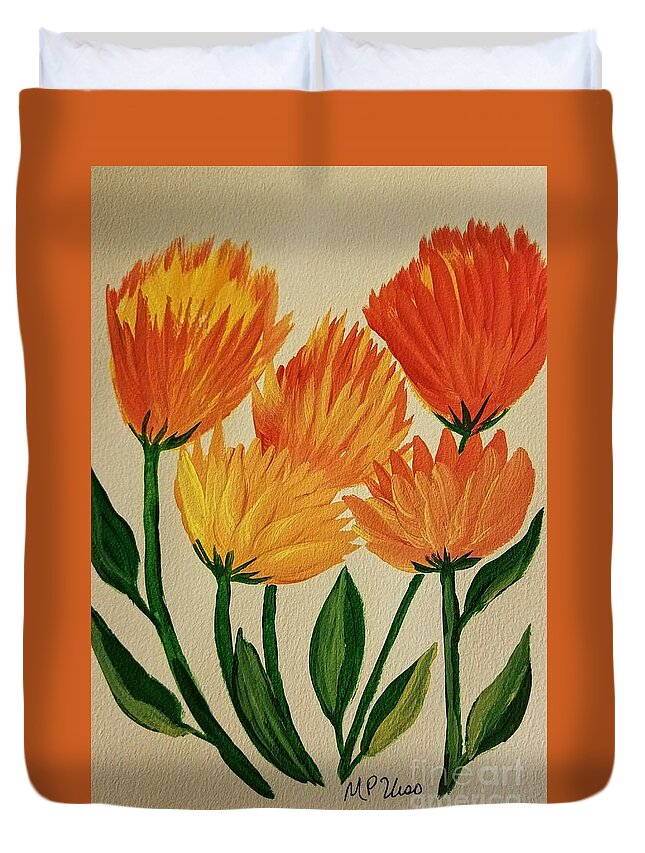 Cheer Duvet Cover featuring the painting Cheer by Maria Urso