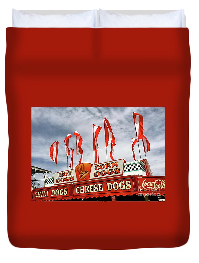 Hot Dogs Duvet Cover featuring the photograph Cheese Dogs Galore by Alice Terrill