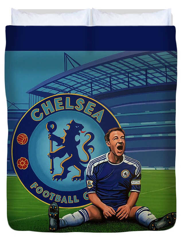 John Terry Duvet Cover featuring the painting Chelsea London Painting by Paul Meijering